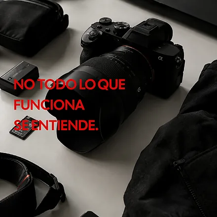 Cámara y equipo sobre una mesa: «No todo lo que funciona se entiende.»